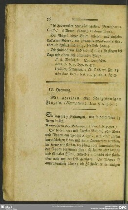 IV. Ordnung. Mit aderigen oder Netzförmigen Flügeln (Neurotera) (Linn. S. N. p. 901)