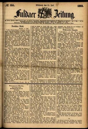 Ausgabe vom Mittwoch, den 11. Juli 1883.