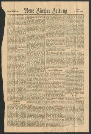 Zeitungsartikel mit Glückwunsch von Volkmar Andreae zur Verleihung der Ehrendoktorwürde an Busoni