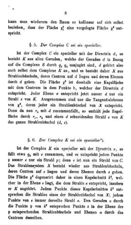 § 6. Der Complex K sein ein specieller.