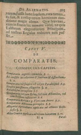 Caput V. De Comparatis.