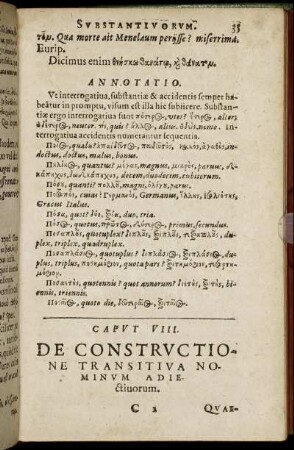 Caput VIII. De Constructione Transitiva Nominum Adiectiuorum.