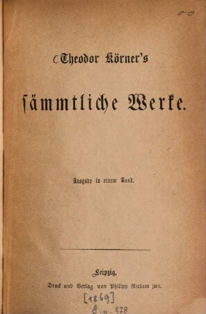Theodor Körner's sämmtliche Werke