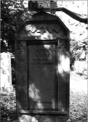 Grabstein 271 (Index: 99618396) Maße HxBxT: 158x67x23 cm Symbolik: Davidstern, Verzierungen Besonderheit: kulturhistorisch wertvoll / künstl.-formale Gründe (Steingestaltung): Grabstein 271
