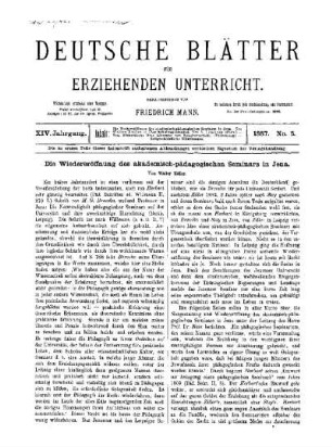 Die Wiedereröffnung des akademisch-pädagogischen Seminars in Jena