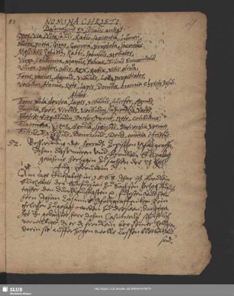 Nr. 51-52. Nomina Christi u. Beschreibung der Heyradt