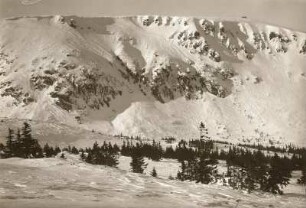 Winter im Riesengebirge : Riesengebirge. Kamm des Gebirges südlich von Agnetendorf im Winter