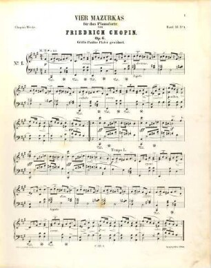 Friedrich Chopin's Werke, 3. Mazurkas für das Pianoforte