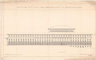 Bestelmeyer, German; Konstantinopel (Istanbul, Türkei); Haus der Freundschaft - Mappe 1: Fassade (Ansicht von Westen)