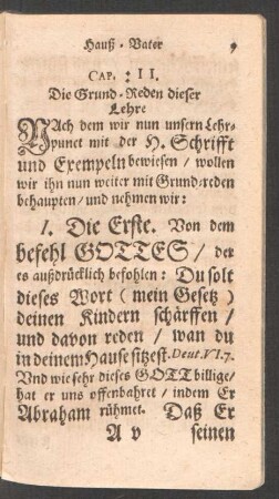 Cap. II. Die Grund-Reden dieser Lehre.