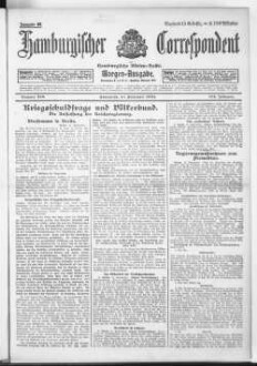 Hamburgischer Correspondent und Hamburgische Börsen-Halle : ältestes Hamburger Handels- u. Börsenbl. ; bedeutendste u. größte Schiffahrts-Zeitung Deutschlands, Morgenausgabe