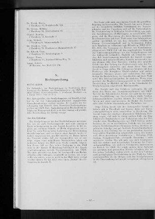 V. Rechtssprechung