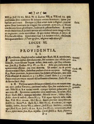 Locus VI. De Providentia