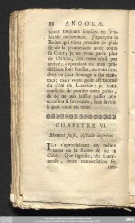 Chapitre VI. Moment saisi, obstacle imprévu.