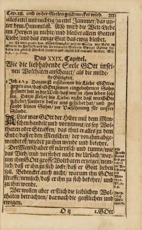 Cap. XXIX. Wie die liebhabende Seele Gott inseinen Wolthaten anschauet, ...