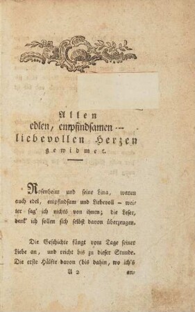 Allen edlen, empfindsamen --- liebevollen Herzen gewidmet