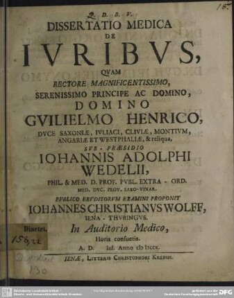 Dissertatio Medica De Iuribus