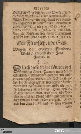 Der Fünffzehende Satz.