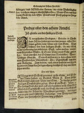 Predigt uber den achten Artickel.