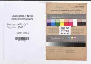 Entnazifizierung Hans Rohlf , geb. 29.07.1904 (Beamter)