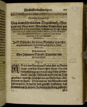Christliche Leichpredigt/ Bey dem Christlichen Begräbnuß/ Weilandt deß Edlen unnd Ehrnvesten Balthasarn von Holtzendorff [...]