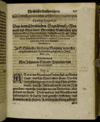 Christliche Leichpredigt/ Bey dem Christlichen Begräbnuß/ Weilandt deß Edlen unnd Ehrnvesten Balthasarn von Holtzendorff [...]