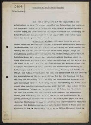 "Betriebsrat und Betriebsleitung", Aufsatz in der "Daimler Werk-Zeitung" (von Schall?)