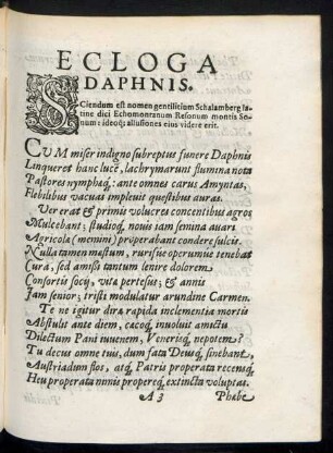 Ecloga Daphnis.