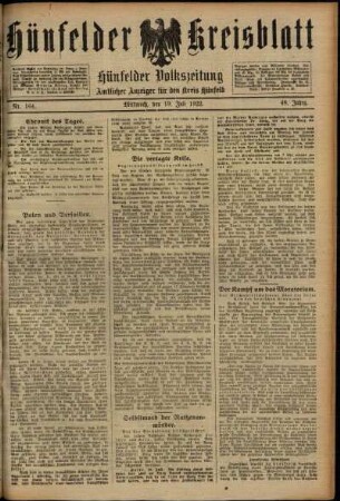 Ausgabe vom Mittwoch, den 19. Juli 1922.
