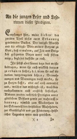 An die jungen Leser und Leserinnen...