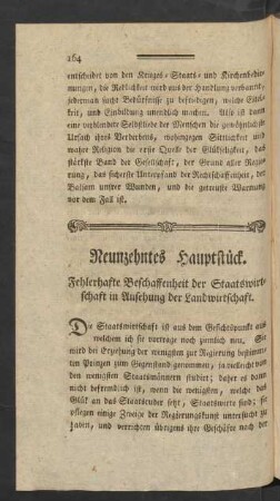 Neunzehntes Hauptstück. Fehlerhafte Beschaffenheit der Staatswirtschaft in Ansehung der Landwirtschaft