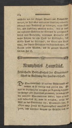 Neunzehntes Hauptstück. Fehlerhafte Beschaffenheit der Staatswirtschaft in Ansehung der Landwirtschaft
