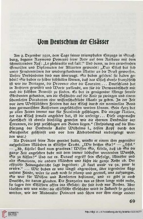 Vom Deutschtum der Elsässer