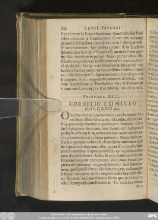 Epistola XCII. Cornelio Lumineo Marcano suo.