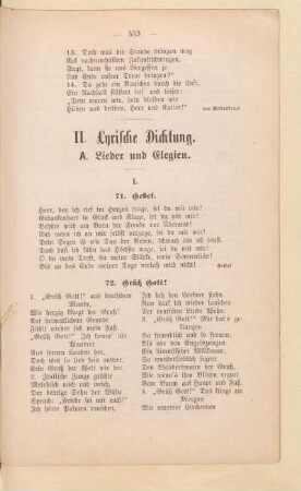 A. Lieder und Elegien
