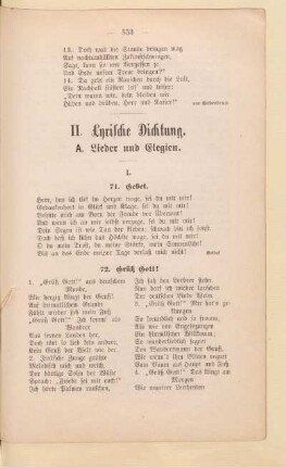 A. Lieder und Elegien