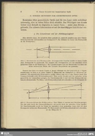 II. Kurzer Grundriss der geometrischen Optik