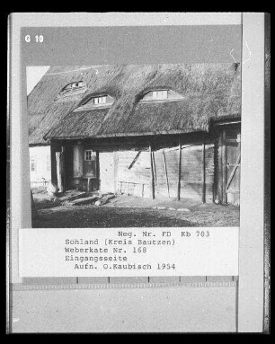 Sohland an der Spree. Weberkate Nummer 168 (19. Jahrhundert?). Eingangsseite