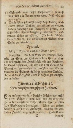 Zweyter Abschnitt. Von den zusammengesetzten Perioden