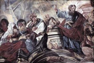 Paulus auf dem Areopag vor dem Altar des unbekannten Gottes