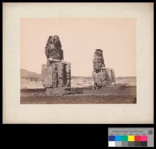 Les Colosses de Memnon à Thèbes. Vue du S.E.