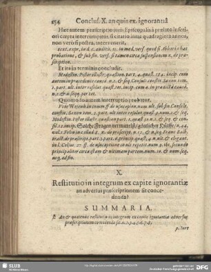 X. Restitutio in integrum ex capite ignorantiae an adversus praescriptionem sit concedenda?