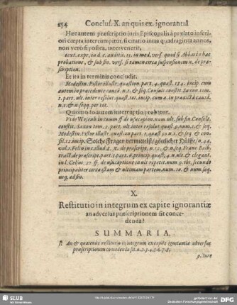 X. Restitutio in integrum ex capite ignorantiae an adversus praescriptionem sit concedenda?