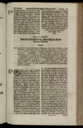 Das III. Capitel. Von den Hochfürstlich-Anhaltischen ältern Stamm-Gliedern.
