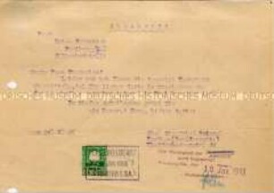 Beglaubigte Abschrift der Todesnachricht für den in russischer Kriegsgefangenschaft verstorbenen Ehemann