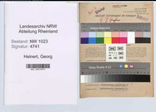 Entnazifizierung Georg Heinert , geb. 24.12.1885 (Landesinspektor)