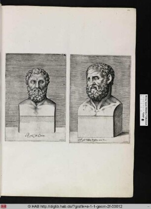 rechts: Porträt-Herme.