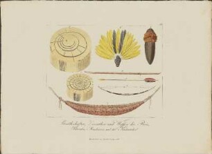 13. Geräthschaften, Zierrathen und Waffen der Puris, Botocudos, Maschacaris und der Küstenindier.