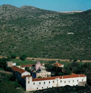 Moni Gdernettu (Moni Guverneto), Akrotiri (Kreta) : Akrotiri (Kreta). Blick auf Moni Gdernettu (Moni Guverneto)