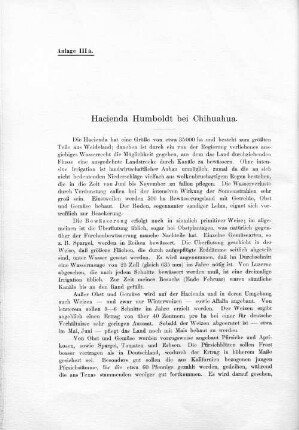 Anlage IIIa. Hacienda Humboldt bei Chihuahua.